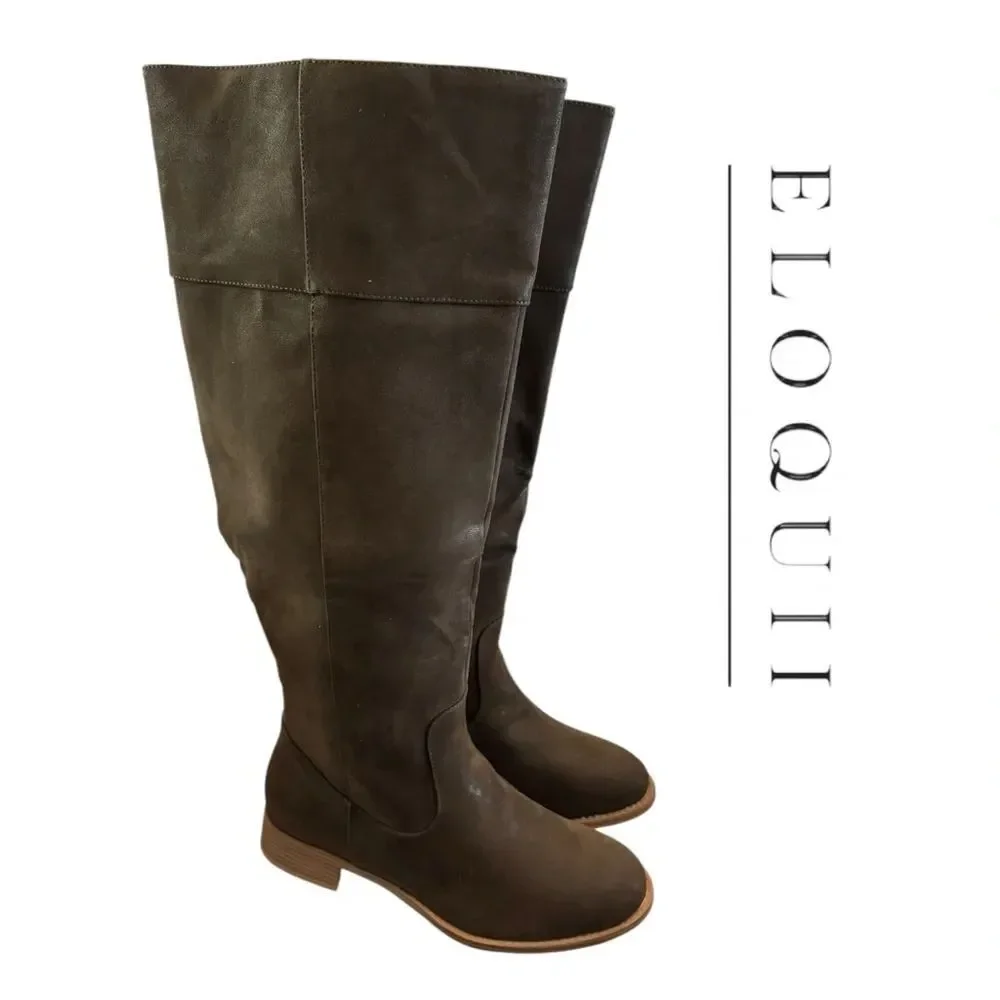 New Eloquii Women's Brown Anye Wide Boots 8.5